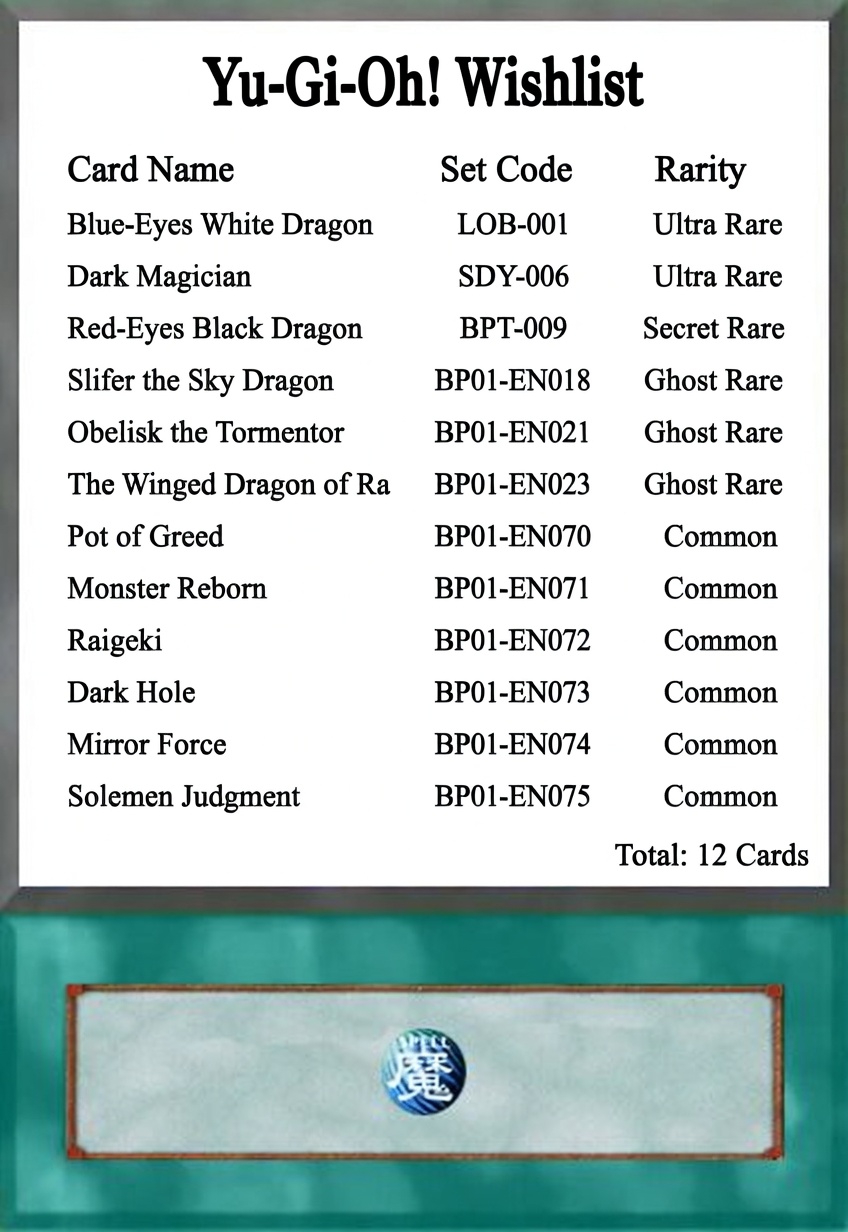 Wanted Cards